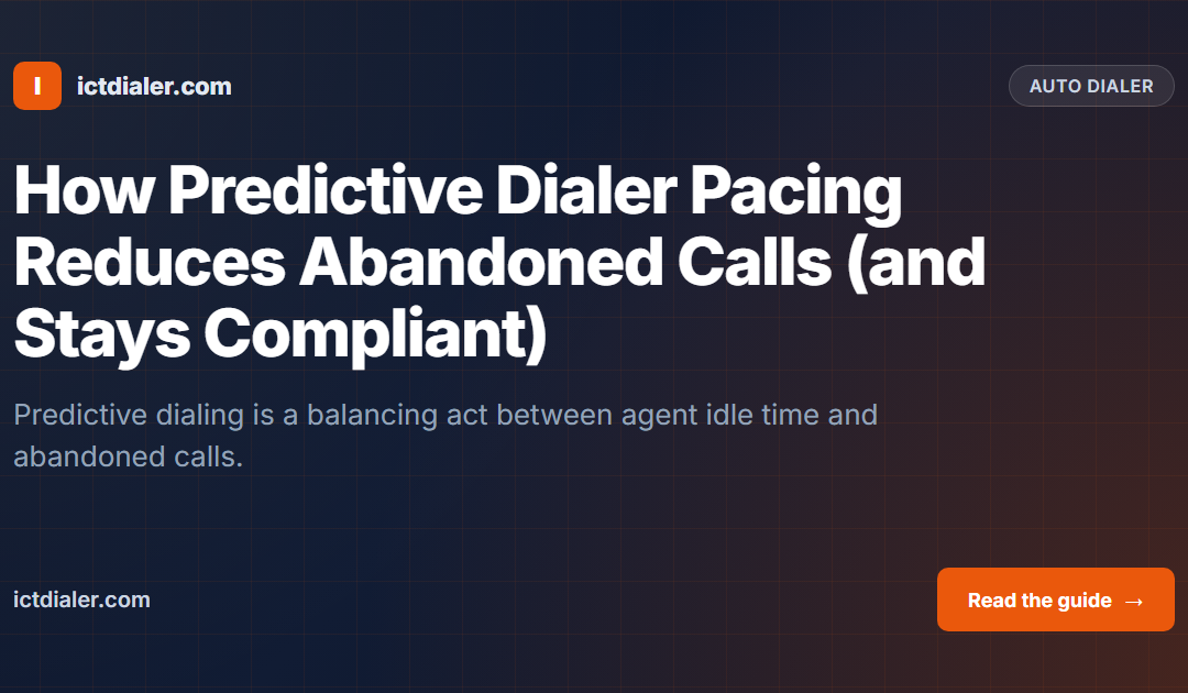 How Predictive Dialer Pacing Reduces Abandoned Calls (and Stays Compliant)
